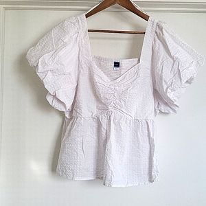 OLD NAVY.  Peplum blouse. Puff Sleeve. Sweetheart Neck. Size XXL